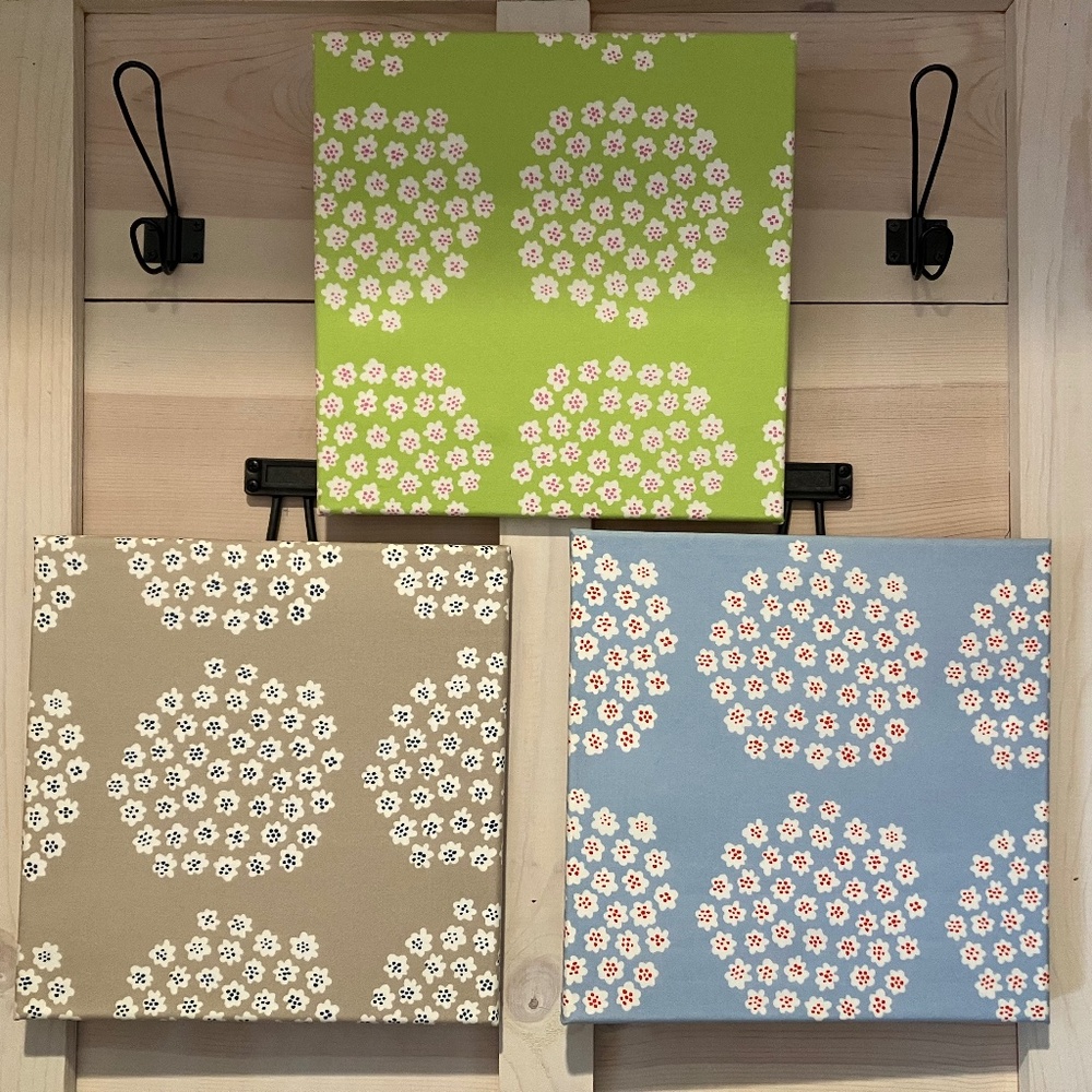 Set of 3 Marimekko Handmade Fabric Panels for Wall Hanging